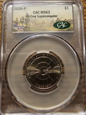 2026-P WI-Cray Supercomputer CAC MS63  Dollar - Wisconsin